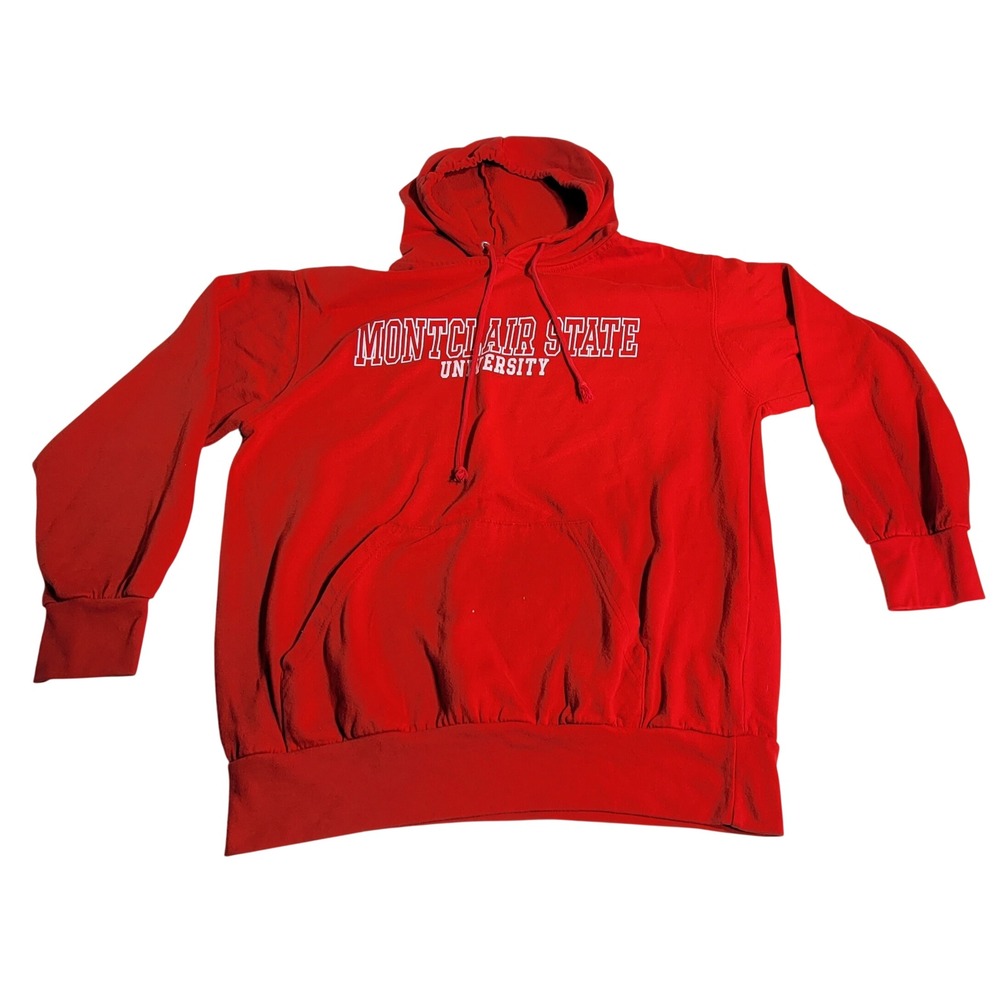 MV Sport Montclair State University Hoodie Red Mens Large Collegiate Sweatshirt